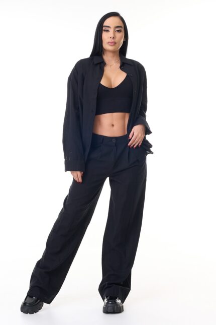 Set Camisa Y Pantalon Negro Colección Européa